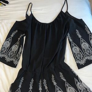 Bisou Bisou Michele Bohbot black romper with white detail